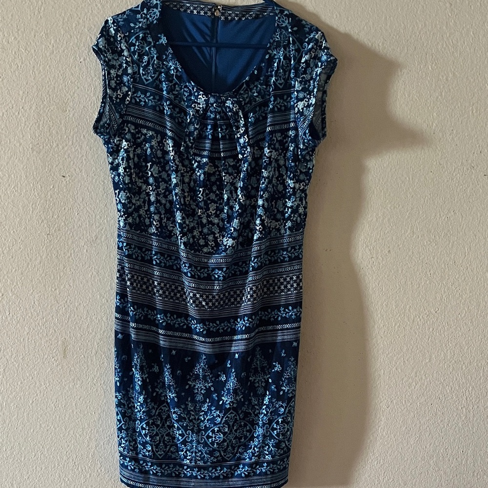 Blue Floral Midi Dress, Karl Lagerfeld